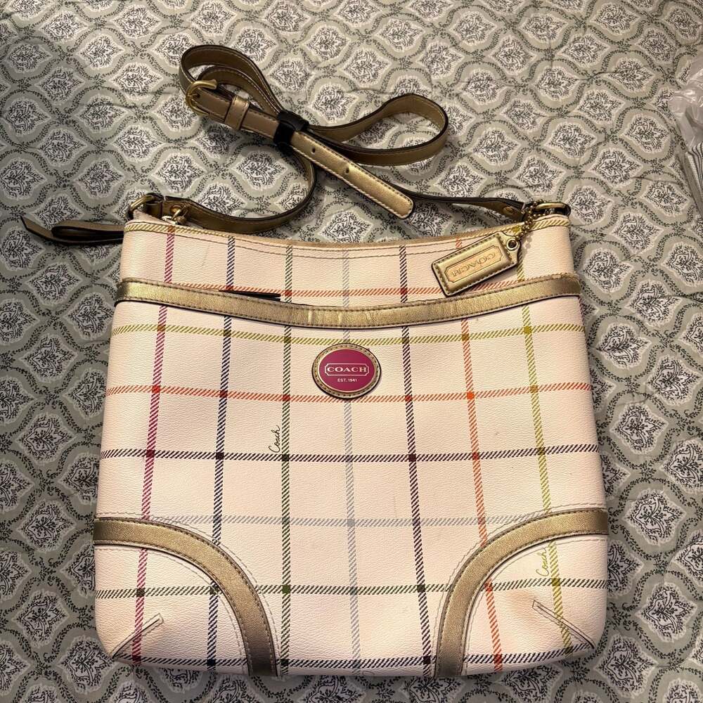 Coach F20005 Plaid Print Crossbody Bag